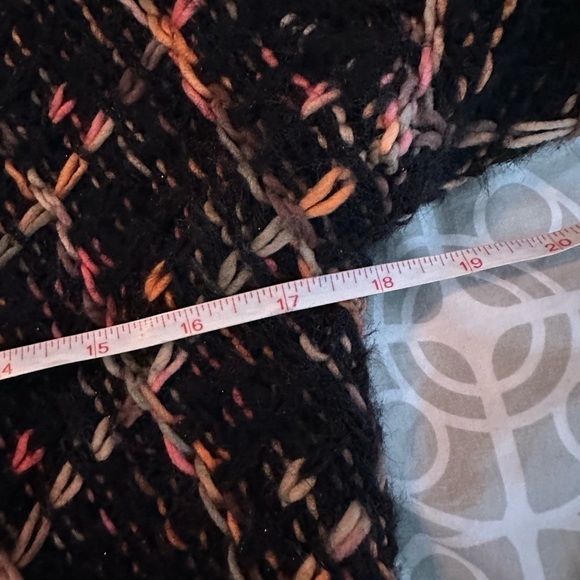 do everything in love tweed one size open front cardigan fringe trim shimmer - Picture 6 of 7